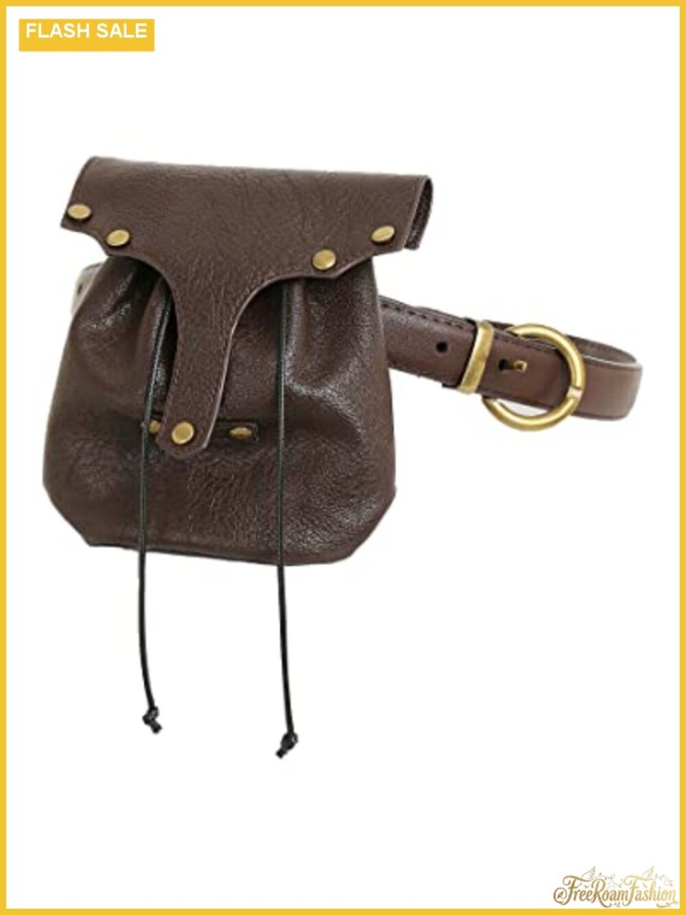 Renaissance PU Leather Drawstring Waist Belt Bag Fanny Pack Cosplay